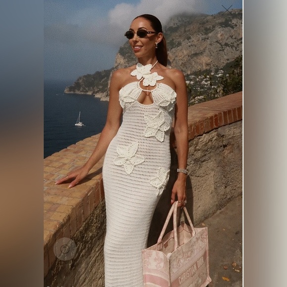 Meshki Dresses & Skirts - NWT Meshki Kayla Floral Crochet Maxi Dress medium